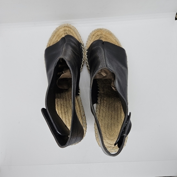 Celine Phoebe Philo black leather open toe espadrille wedge sandals EU 38 - Picture 5 of 16